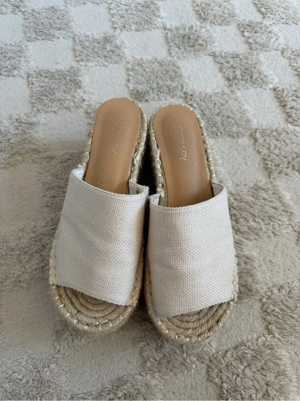 Princess Polly White Espadrille Platform Wedge Slide Sandals